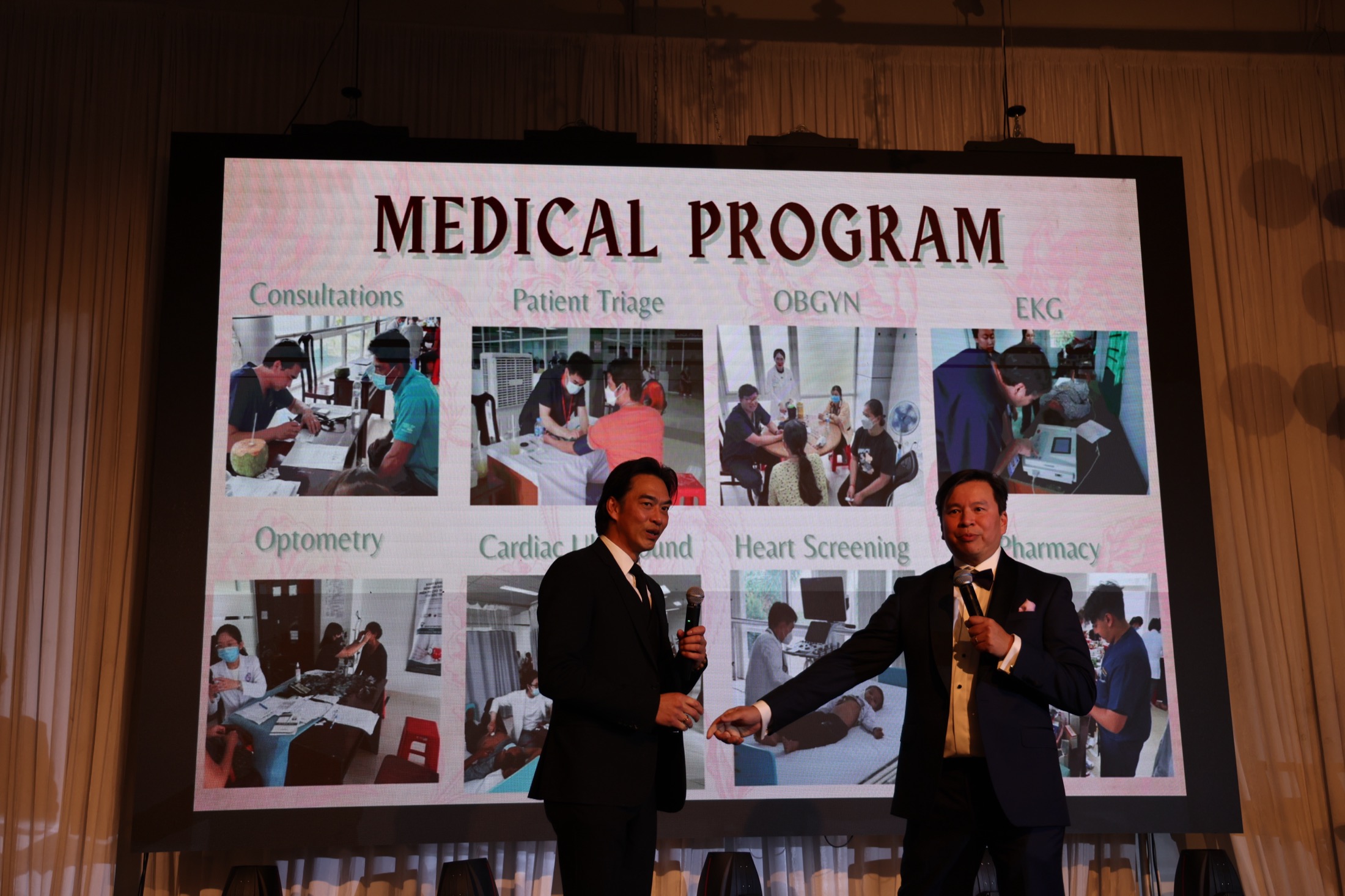 Speakers presenting MEMO's medical program at the 2024 gala